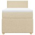 Cama box spring con colchón tela color crema 80x200