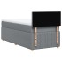 Cama box spring con colchón tela gris claro 80x200