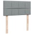 Cama box spring con colchón tela gris claro 80x200