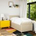 Cama box spring con colchón tela color crema 80x200