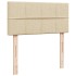 Cama box spring con colchón tela color crema 80x200