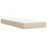 Cama box spring con colchón tela color crema 80x200