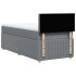 Cama box spring con colchón tela gris claro 80x200
