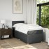 Cama box spring con colchón tela gris oscuro 90x200