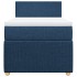 Cama box spring con colchón tela azul 90x200