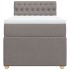 Cama box spring con colchón tela gris taupe 90x200