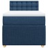 Cama box spring con colchón tela azul 90x200