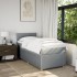 Cama box spring con colchón tela gris claro 100x200