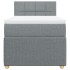 Cama box spring con colchón tela gris claro 100x200