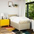 Cama box spring con colchón tela color crema 100x200