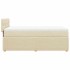 Cama box spring con colchón tela color crema 100x200