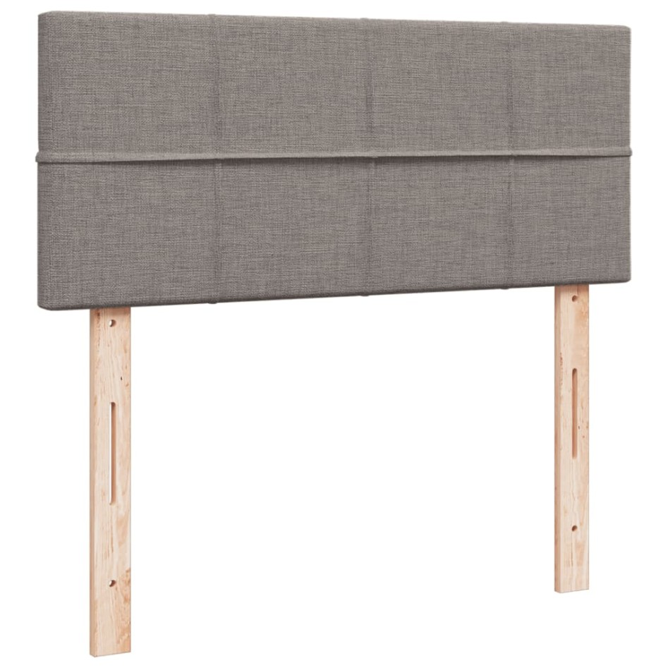 Cama box spring con colchón tela gris taupe 120x190