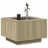 Mesa de centro y LED madera ingeniería roble Sonoma 60x60x40