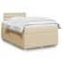 Cama box spring con colchón tela color crema 120x190