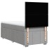 Cama box spring con colchón tela gris claro 100x200