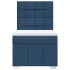 Cama box spring con colchón tela azul 100x200