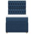 Cama box spring con colchón tela azul 80x200