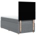 Cama box spring con colchón tela gris claro 90x200