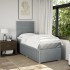 Cama box spring con colchón tela gris claro 90x200