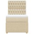 Cama box spring con colchón tela color crema 90x200