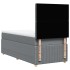 Cama box spring con colchón tela gris claro 90x200