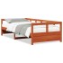 Sofá cama sin colchón madera maciza pino marrón cera 90x200