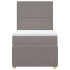 Cama box spring con colchón tela gris taupe 100x200