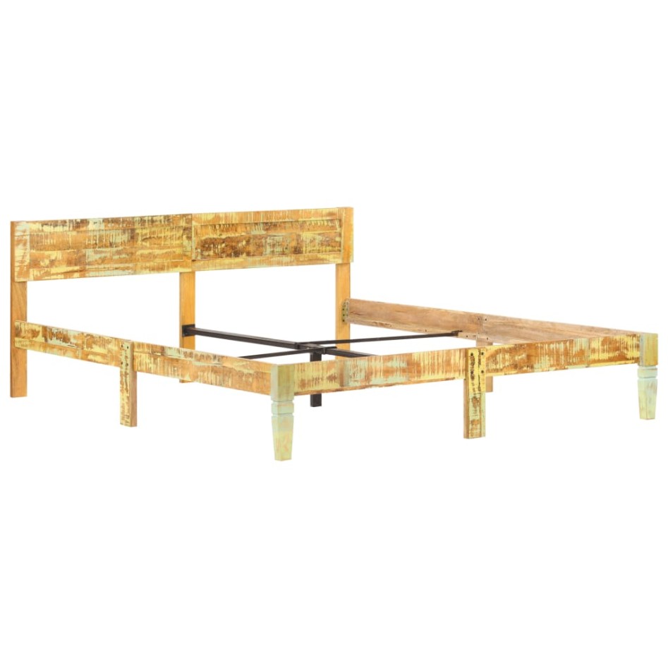 Estructura de cama de madera maciza reciclada 180x200