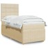 Cama box spring con colchón tela color crema 100x200