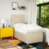 Cama box spring con colchón tela color crema 100x200
