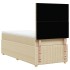 Cama box spring con colchón tela color crema 100x200