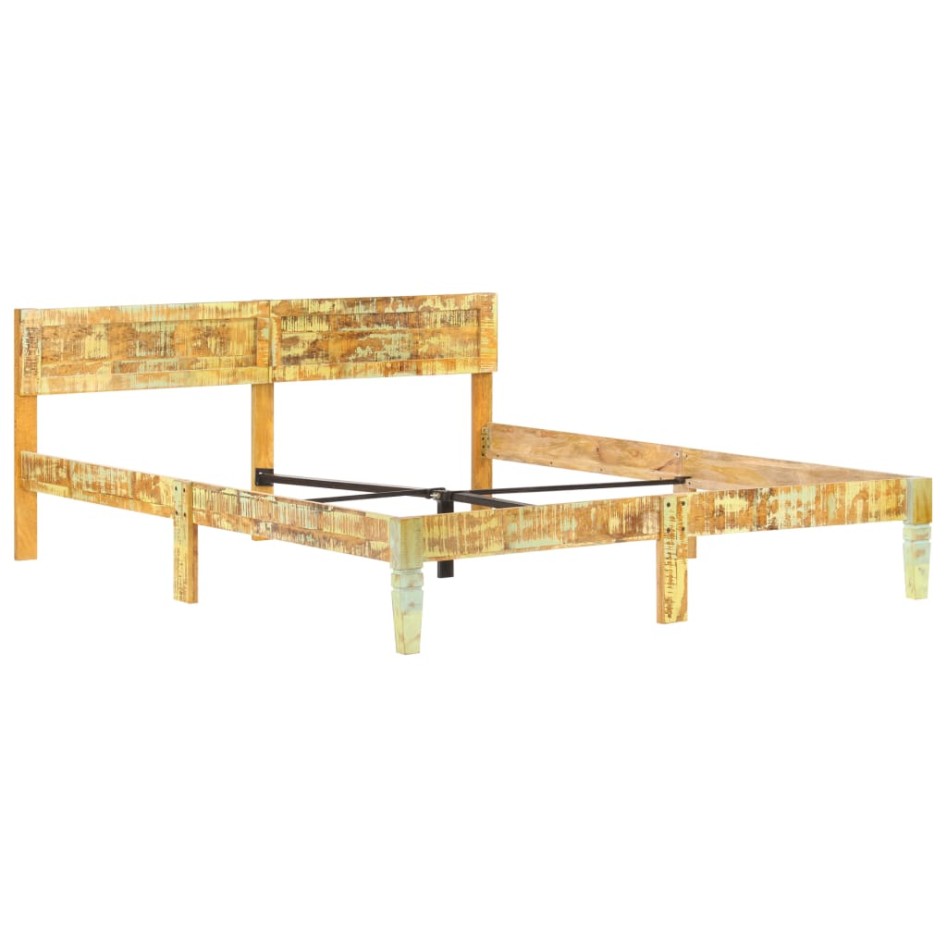 Estructura de cama de madera maciza reciclada 180x200