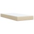 Cama box spring con colchón tela color crema 100x200