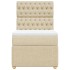 Cama box spring con colchón tela color crema 100x200