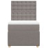 Cama box spring con colchón tela gris taupe 100x200