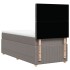 Cama box spring con colchón tela gris taupe 100x200