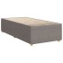 Cama box spring con colchón tela gris taupe 100x200