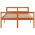 Estructura cama con cabecero madera pino marrón cera 160x200