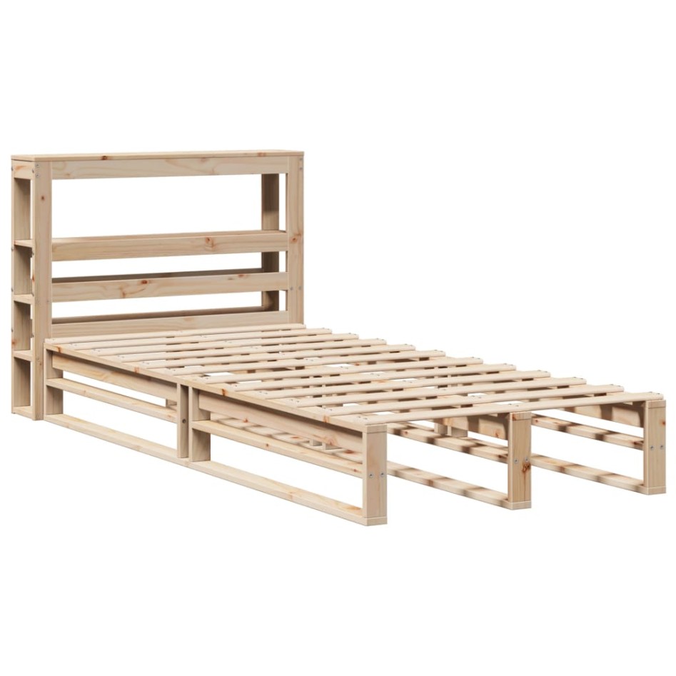 Estructura de cama sin colchón madera maciza de pino 90x200