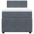 Cama box spring con colchón terciopelo gris oscuro 80x200