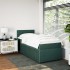 Cama box spring con colchón terciopelo verde oscuro 80x200