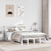 Estructura de cama sin colchón madera de pino blanca 150x200 cm