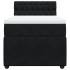 Cama box spring con colchón terciopelo negro 80x200