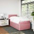 Cama box spring con colchón terciopelo rosa 80x200