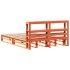 Cama sin colchón madera maciza de pino marrón cera 160x200