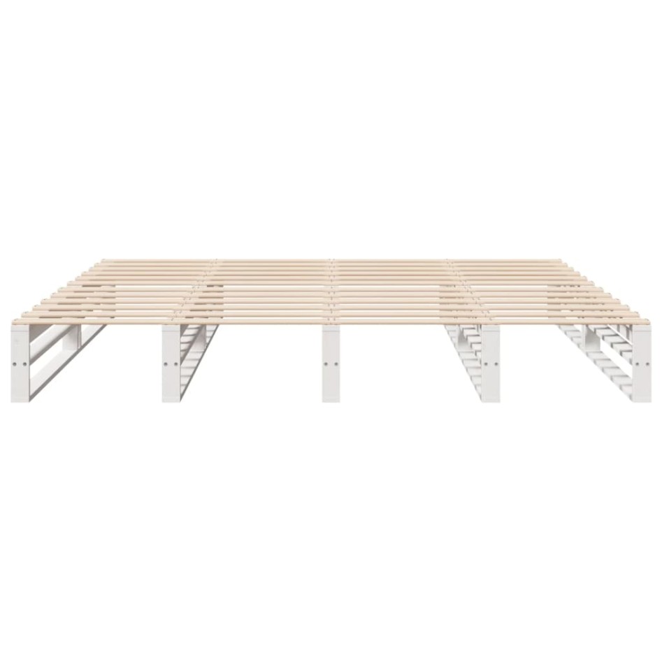 Estructura de cama sin colchón madera maciza blanca 200x200