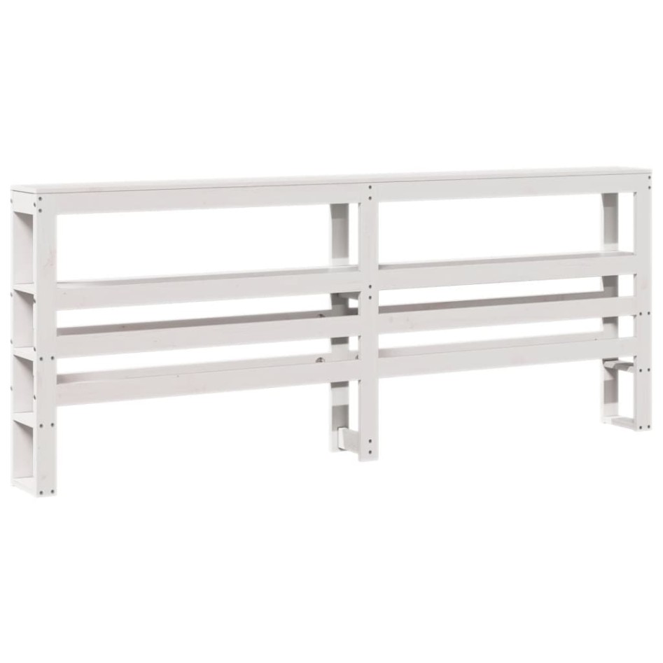 Estructura de cama sin colchón madera maciza blanca 200x200