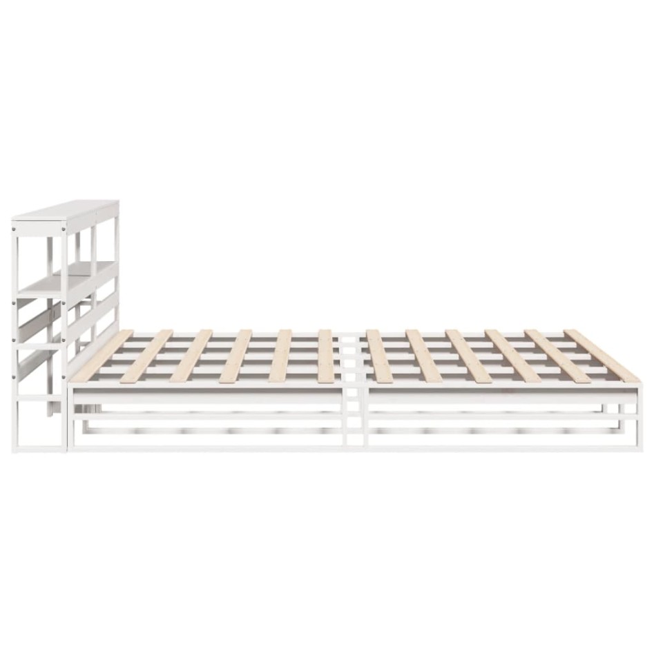 Estructura de cama sin colchón madera maciza blanca 200x200