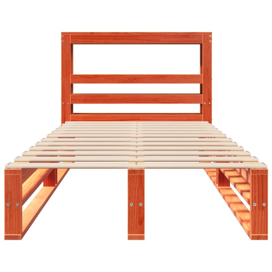 Estructura de cama sin colchón madera maciza marrón 90x190