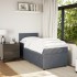 Cama box spring con colchón terciopelo gris oscuro 100x200